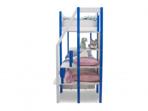 Двухъярусная кровать Svogen с ящиками и бортиком сине-белый в Трёхгорном - tryohgornyj.magazinmebel.ru | фото - изображение 3