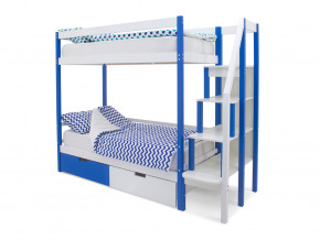 Двухъярусная кровать Svogen с ящиками сине-белый в Трёхгорном - tryohgornyj.magazinmebel.ru | фото - изображение 1