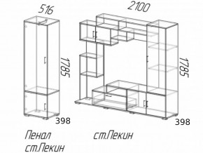 Гостиная Пекин с пеналом Ясень Шимо в Трёхгорном - tryohgornyj.magazinmebel.ru | фото - изображение 2