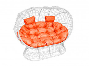 Кокон Лежебока на подставке с ротангом оранжевая подушка в Трёхгорном - tryohgornyj.magazinmebel.ru | фото - изображение 1