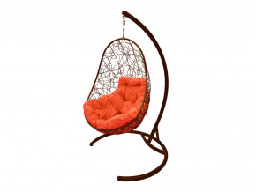 Кокон Овал с ротангом оранжевая подушка в Трёхгорном - tryohgornyj.magazinmebel.ru | фото - изображение 1