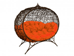 Кокон Улей на ножках с ротангом оранжевая подушка в Трёхгорном - tryohgornyj.magazinmebel.ru | фото