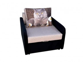 Кресло кровать Канзасик с подлокотниками кот с ромашками-2 в Трёхгорном - tryohgornyj.magazinmebel.ru | фото