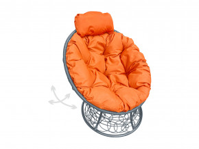 Кресло Папасан мини пружинка с ротангом оранжевая подушка в Трёхгорном - tryohgornyj.magazinmebel.ru | фото