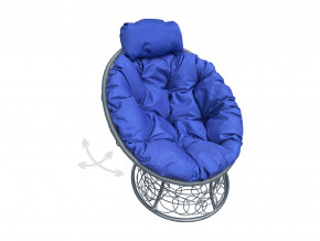 Кресло Папасан мини пружинка с ротангом синяя подушка в Трёхгорном - tryohgornyj.magazinmebel.ru | фото