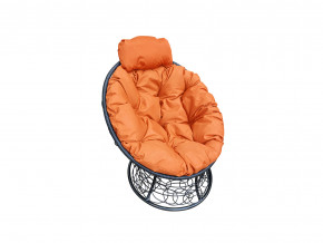Кресло Папасан мини с ротангом оранжевая подушка в Трёхгорном - tryohgornyj.magazinmebel.ru | фото