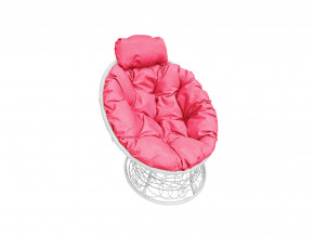 Кресло Папасан мини с ротангом розовая подушка в Трёхгорном - tryohgornyj.magazinmebel.ru | фото - изображение 1