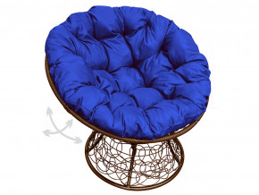 Кресло Папасан пружинка с ротангом синяя подушка в Трёхгорном - tryohgornyj.magazinmebel.ru | фото