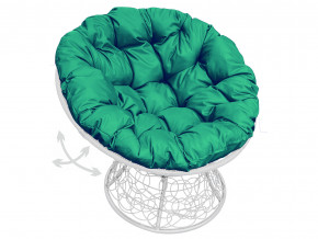 Кресло Папасан пружинка с ротангом зелёная подушка в Трёхгорном - tryohgornyj.magazinmebel.ru | фото