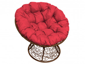 Кресло Папасан с ротангом красная подушка в Трёхгорном - tryohgornyj.magazinmebel.ru | фото - изображение 1