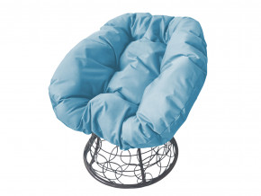 Кресло Пончик с ротангом голубая подушка в Трёхгорном - tryohgornyj.magazinmebel.ru | фото - изображение 1