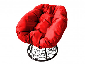 Кресло Пончик с ротангом красная подушка в Трёхгорном - tryohgornyj.magazinmebel.ru | фото