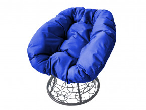Кресло Пончик с ротангом синяя подушка в Трёхгорном - tryohgornyj.magazinmebel.ru | фото - изображение 1