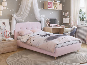 Кровать 1200 Лео велюр нежно-розовый в Трёхгорном - tryohgornyj.magazinmebel.ru | фото - изображение 4