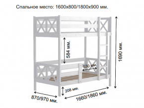 Кровать 2-х ярусная Аист-2 Классика белый 1800х900 мм в Трёхгорном - tryohgornyj.magazinmebel.ru | фото - изображение 2