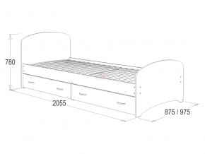 Кровать-6 одинарная с 2-мя ящиками 800*2000 млечный дуб в Трёхгорном - tryohgornyj.magazinmebel.ru | фото - изображение 2