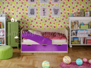 Кровать Бабочки 1600 Фиолетовый металлик в Трёхгорном - tryohgornyj.magazinmebel.ru | фото