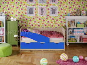 Кровать Бабочки 1600 Синий в Трёхгорном - tryohgornyj.magazinmebel.ru | фото