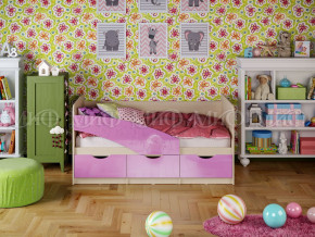 Кровать Бабочки 1600 Сиреневый металлик в Трёхгорном - tryohgornyj.magazinmebel.ru | фото