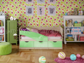 Кровать Бабочки 1800 Салатовый металлик в Трёхгорном - tryohgornyj.magazinmebel.ru | фото