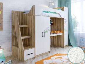 Кровать чердак Тея с пеналом с фасадом для рисования феритейл в Трёхгорном - tryohgornyj.magazinmebel.ru | фото - изображение 1