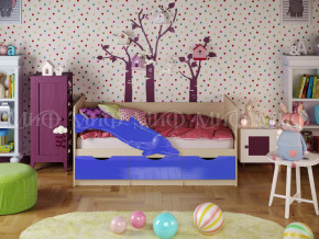 Кровать Дельфин-1 1600 Синий металлик в Трёхгорном - tryohgornyj.magazinmebel.ru | фото - изображение 1