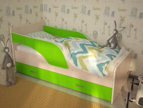 Кровать детская Максимка млечный дуб-лайм в Трёхгорном - tryohgornyj.magazinmebel.ru | фото
