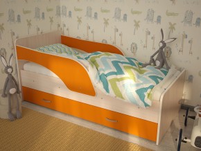Кровать детская Максимка млечный дуб-оранж в Трёхгорном - tryohgornyj.magazinmebel.ru | фото