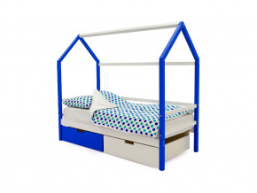 Кровать-домик Svogen с ящиками сине-белый в Трёхгорном - tryohgornyj.magazinmebel.ru | фото