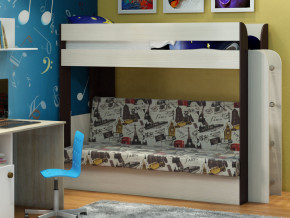Кровать двухъярусная Карамель 75 венге ткань биг бен в Трёхгорном - tryohgornyj.magazinmebel.ru | фото - изображение 1