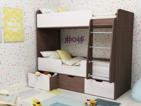 Кровать двухъярусная Малыш двойняшка бодега-белый в Трёхгорном - tryohgornyj.magazinmebel.ru | фото