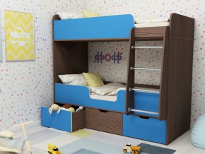 Кровать двухъярусная Малыш двойняшка бодега-голубой в Трёхгорном - tryohgornyj.magazinmebel.ru | фото