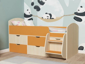 Кровать Малыш-7 Дуб-Оранжевый в Трёхгорном - tryohgornyj.magazinmebel.ru | фото