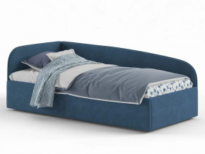 Кровать мягкая Денди на латах рогожка синяя в Трёхгорном - tryohgornyj.magazinmebel.ru | фото - изображение 1
