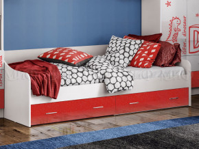 Кровать с ящиками Вега Алфавит Красный в Трёхгорном - tryohgornyj.magazinmebel.ru | фото
