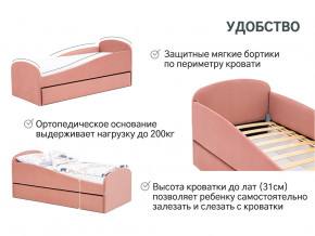 Кровать с ящиком Letmo пудровый (велюр) в Трёхгорном - tryohgornyj.magazinmebel.ru | фото - изображение 2