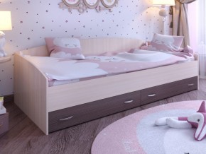 Кровать с выкатными ящиками Дуб молочный-Бодего в Трёхгорном - tryohgornyj.magazinmebel.ru | фото