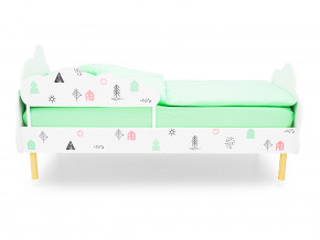 Кровать Stumpa Облако с бортиком рисунок Домики розовый, бирюзовый в Трёхгорном - tryohgornyj.magazinmebel.ru | фото - изображение 3