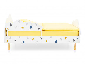 Кровать Stumpa Облако с бортиком рисунок Треугольники желтый, синий в Трёхгорном - tryohgornyj.magazinmebel.ru | фото - изображение 3