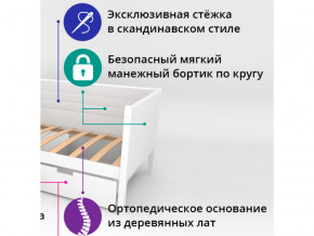 Кровать-тахта мягкая Svogen с бортиком дерево-белый в Трёхгорном - tryohgornyj.magazinmebel.ru | фото - изображение 2