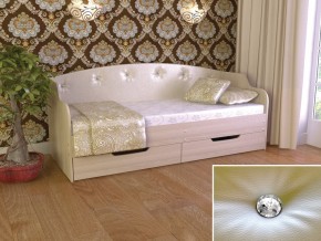 Кровать Юниор Тип 2 шимо светлый, белый перламутр 900х2000 в Трёхгорном - tryohgornyj.magazinmebel.ru | фото - изображение 1