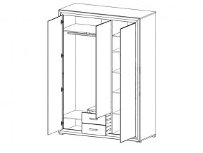 Шкаф B136-SZF3D2S Мальта сибирская лиственница в Трёхгорном - tryohgornyj.magazinmebel.ru | фото - изображение 2